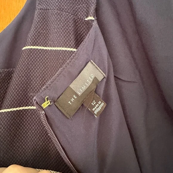 The Limited Navy and Cream Striped Midi Dress - Picture 4 of 6